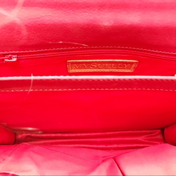 Anthropologie MySuelly Retro Red Leather Purse - Picture 7 of 8